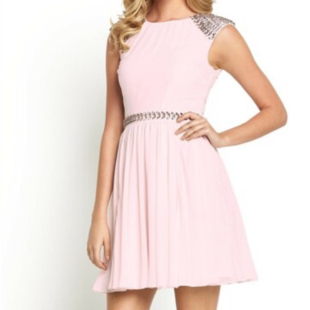 Ted Baker Blush Pink Sascha Embellished Mini Dress